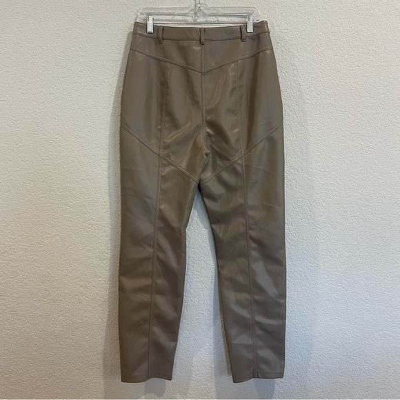 Aritzia Wilfred Free Rebel High Waisted Vegan Leather Pants in Taupe - Picture 4 of 7